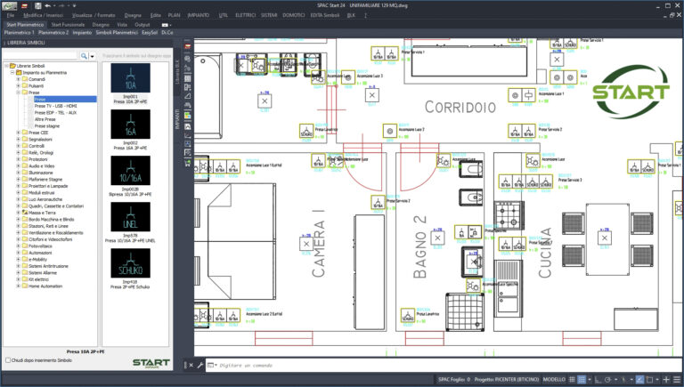 Spac Start Impianti 24, il CAD di SDProget per la progettazione di impianti elettrici civili, industriali e per il terziario